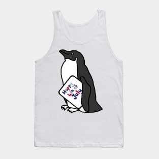 Happy 4th of July says Cute Penguin Tank Top